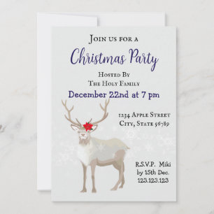 Invitation Renne de Noël moderne et amusant personnalisé