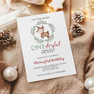 Invitation Renneau de Noël ONEderful Premier Anniversaire