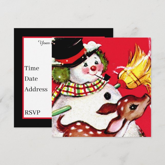 Invitation rennes de rennes de Noël (Devant / Derrière)