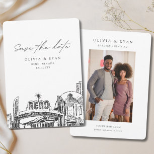 Invitation Reno Wedding Enregistrer la date Mariage du centre