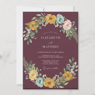 Invitation Renoncule Moutarde Abricot Mariage Eucalyptus Asso