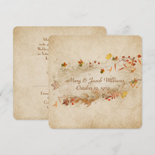 Invitation renouveau du voeu mariage d'automne