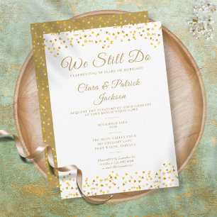 Invitation Renouveau Vow Nous Faisons Encore Golden Love Hear