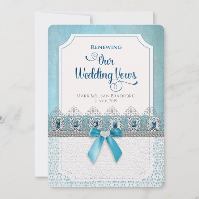 Invitation Renouveler le Mariage Vows Élégant Invitation, Élé (Devant)