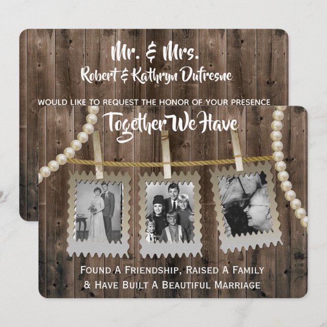 Invitation Renouvellement de vision romantique et rustique av (Devant / Derrière)
