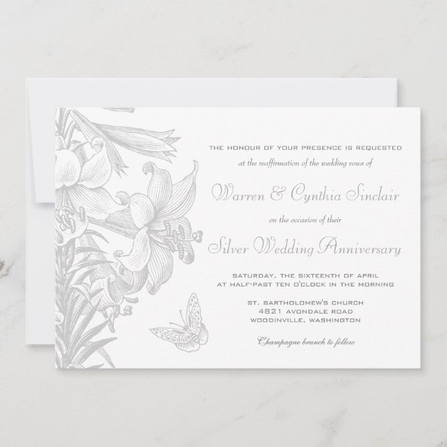 Invitation Renouvellement de Voeux Anniversaire de Mariage Ar (Devant)