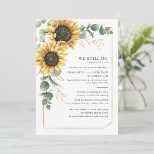 Invitation Renouvellement de vœux de mariage au tournesol flo