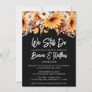 Invitation Renouvellement de vœux de mariage floral d'automne