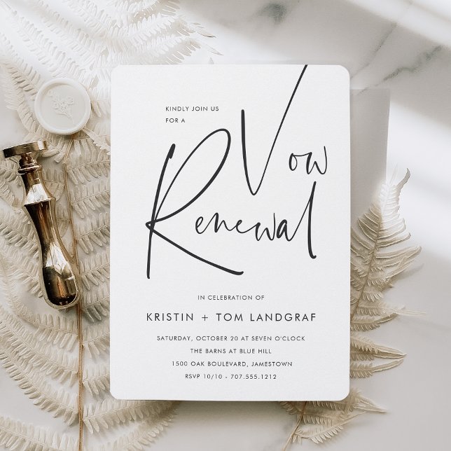 Invitation Renouvellement de Vœux de Mariage Moderne Minimali (Créateur téléchargé)