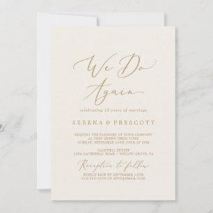 Invitation Renouvellement de Vœux Delicate Gold et Cream We D