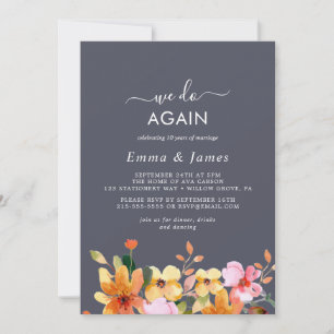 Invitation Renouvellement de Vœux Floral Terre Rustique Viole