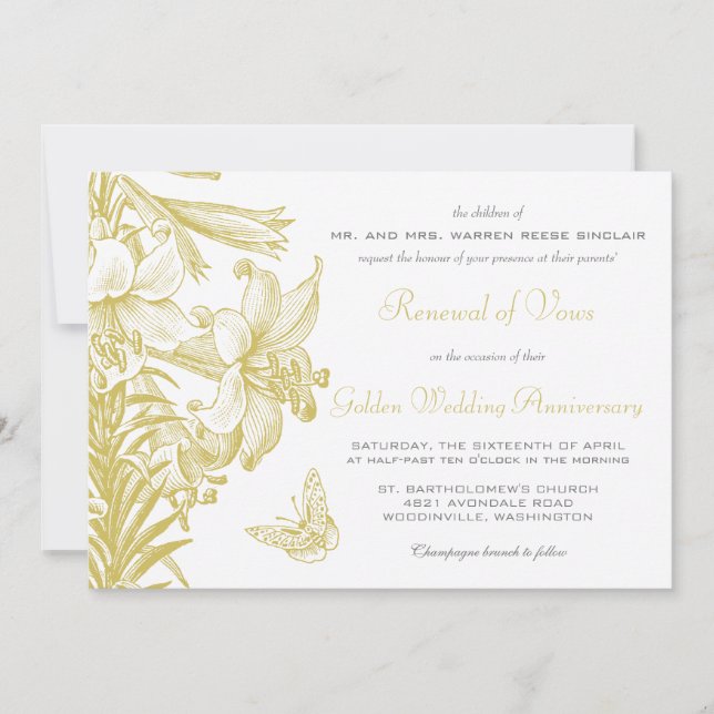 Invitation Renouvellement de Voeux Noces d'Argent 25e Anniver (Devant)