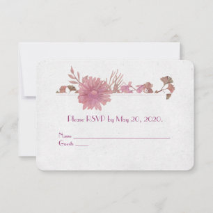 Invitation Renouvellement de vœux RSVP bordure aquarelle flor