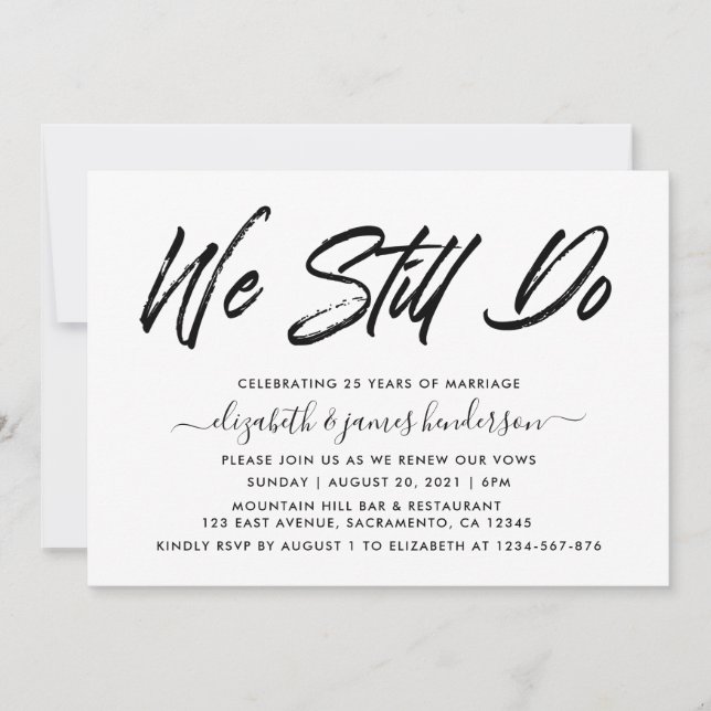 Invitation Renouvellement de Vœux Simple et Élégant (Devant)
