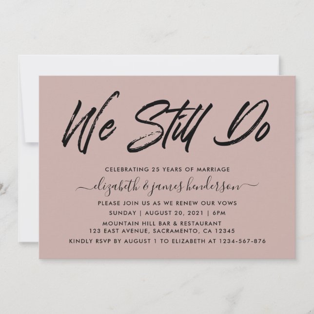 Invitation Renouvellement de Vœux Simple et Élégant (Devant)