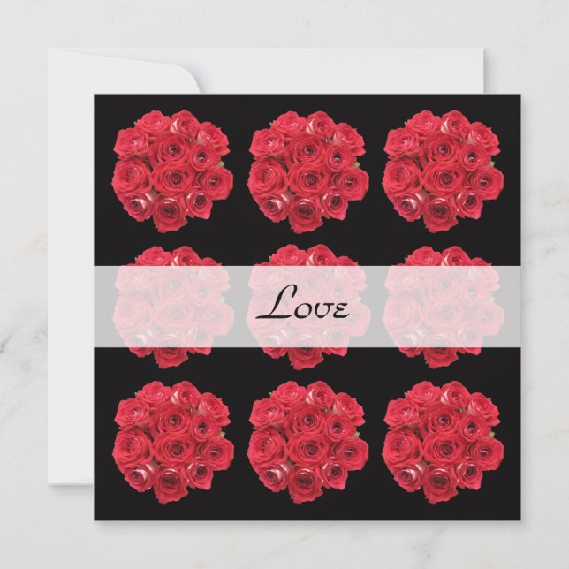 Invitation Renouvellement de Vow Red Roses (Devant)