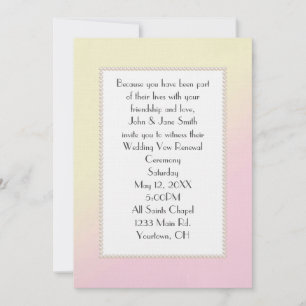 Invitation Renouvellement de Vow rose et jaune