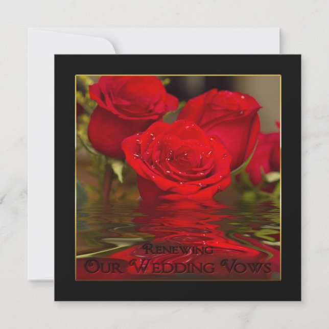 Invitation Renouvellement des voeux Mariages - Roses/invitati (Devant)