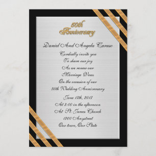 Invitation Renouvellement du voeu du 50e anniversaire Elégant