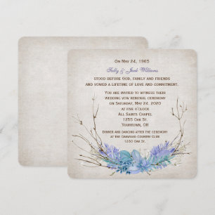 Invitation Renouvellement du voeu mariage - bouquet de brindi