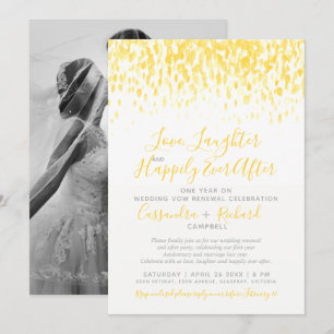Invitation Renouvellement du voeu mariage jaune 1 an après he