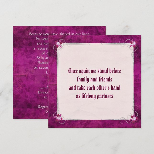 Invitation Renouvellement du voeu mariage "Nous le faisons" (Devant / Derrière)