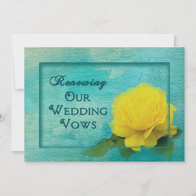 Invitation Renouvellement mariage des Vaches - Rose Jaune (Devant)