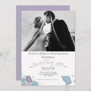 Invitation Renouvellement mariage Moderne Coquillage Violet D