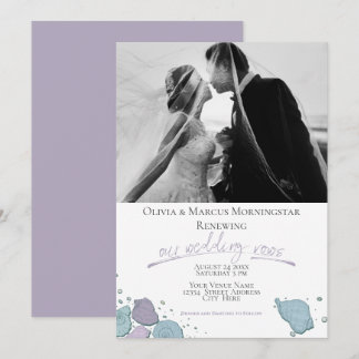 Invitation Renouvellement mariage Moderne Coquillage Violet D