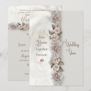 Invitation Renouvellement Mariage Vows DreamFloral Beige Rose