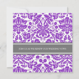 Invitation Renouvellement Vow Mariage Plum gris