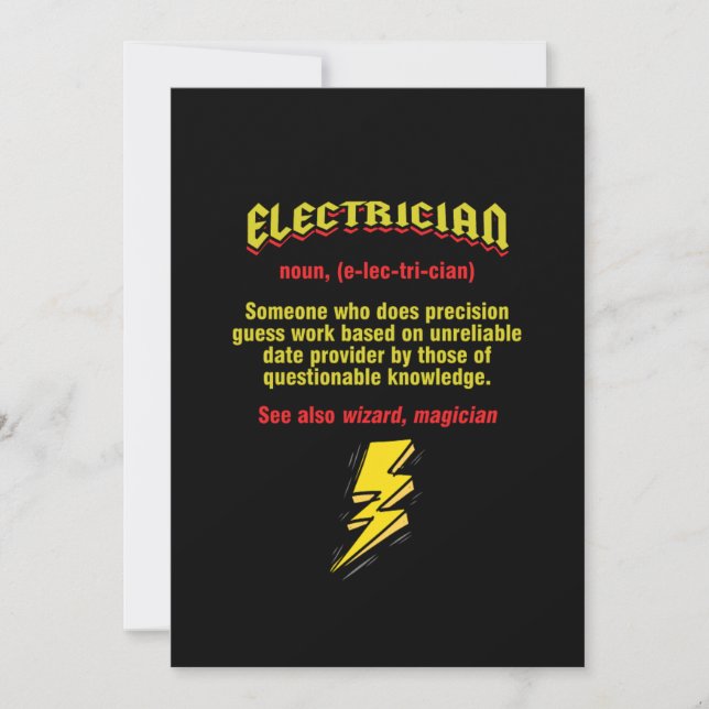 Invitation Réparateur Électricité Tradesman Electric Electric (Devant)