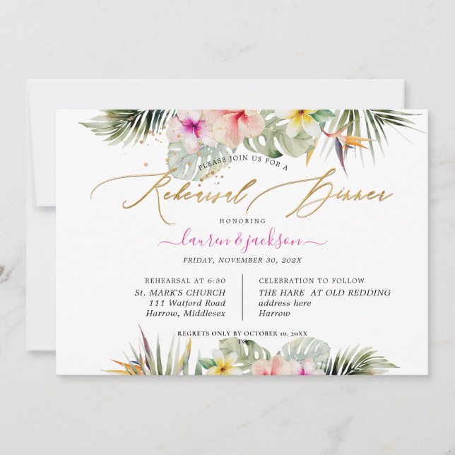 Invitation Repas ArtsApp Paradise Tropical (Devant)
