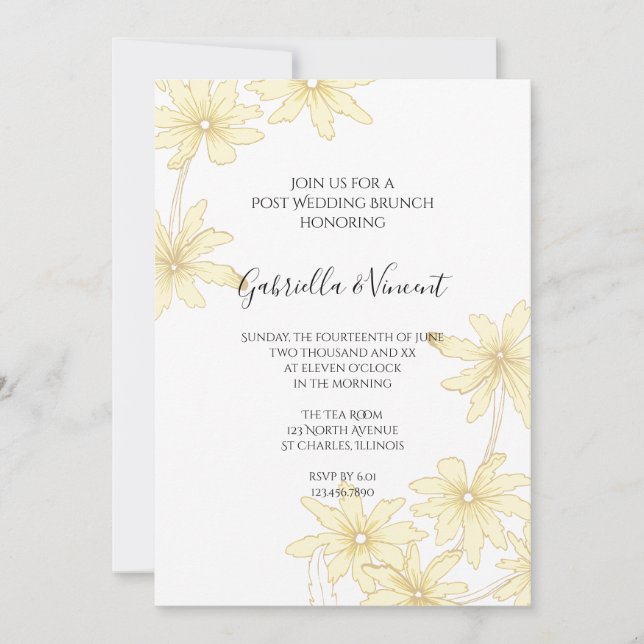 Invitation Repas de Brunch du Lendemain de Mariage aux Margue (Devant)