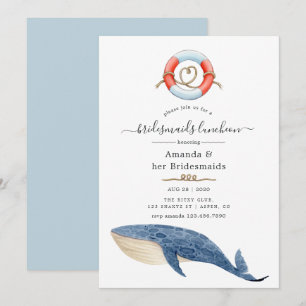 Invitation Repas de demoiselles d'honneur de mariage nautique