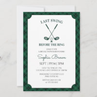 Repas de mariage de golf à carreaux verts