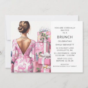 Invitation Repas de midi de douche de mariée Flamant Rose Toi