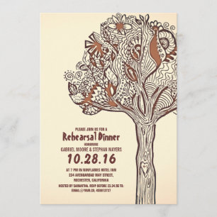 Invitation Repas de répétition des branches florales de l'arb