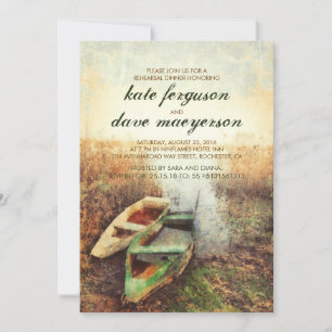 Invitation Repas Rustic Canoe