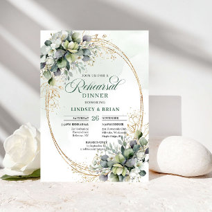 Invitation Répétition de dîner Charme Classique Eucalyptus Bo