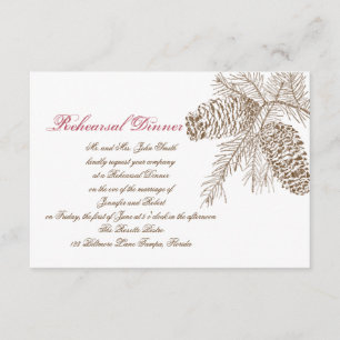 Invitation Répétition de mariage de nature de cône de pin
