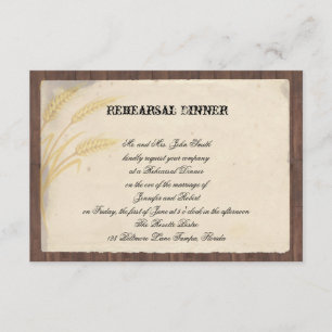 Invitation Répétition de mariage d'herbe de blé de pays
