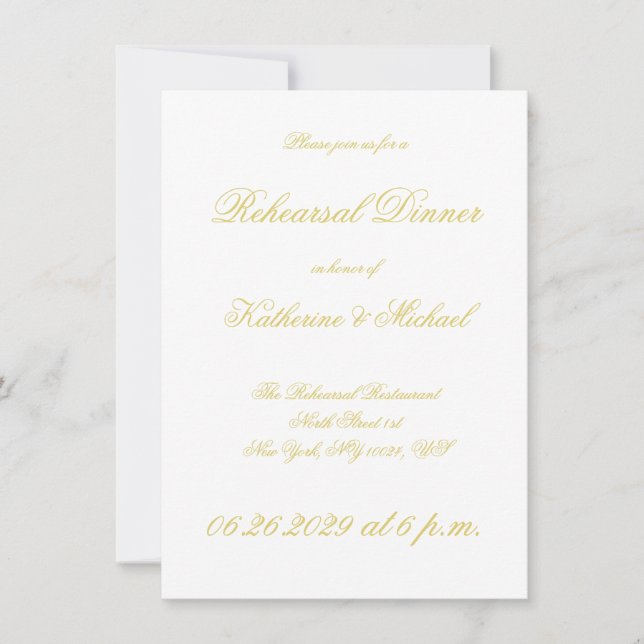Invitation Répétition de mariage Elegant Script Island Citrus (Devant)