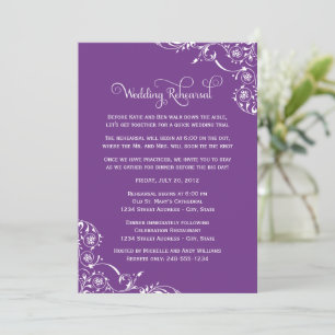 Invitation Répétition de mariage et dîner Royal Violet Vintag