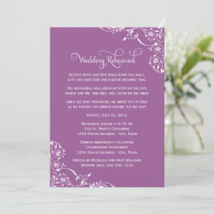 Invitation Répétition de mariage Lavender Flourish