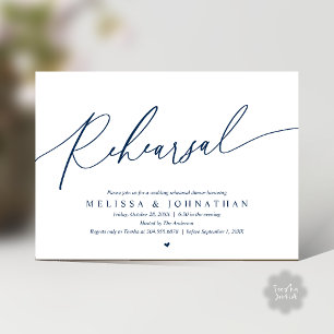 Invitation Répétition de mariage romantique moderne dîner dan