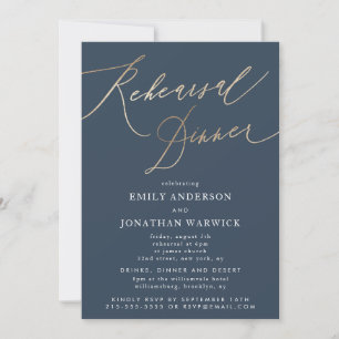Invitation Répétition des Mariages de la Marine Blue & Gold C