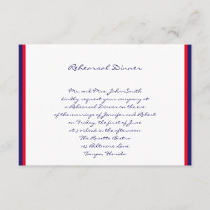 Invitation Répétition des Mariages rouges blancs et bleus