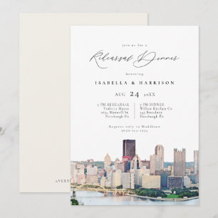 Invitation Répétition des Mariages Skyline de Pittsburgh