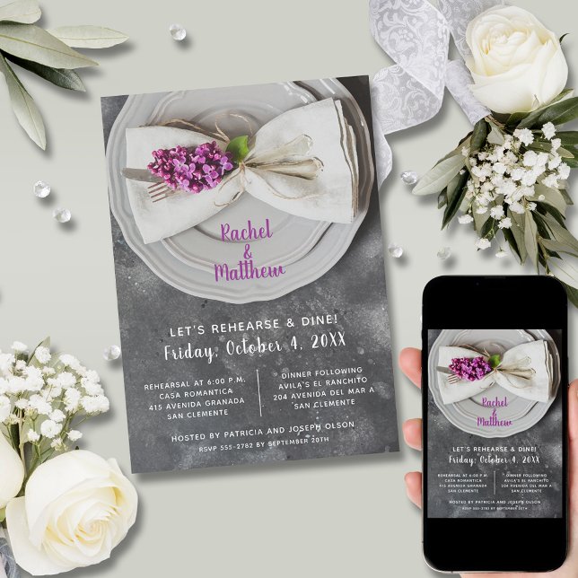 Invitation Répétition du diner de mariage (Wedding Rehearsal Dinner Invitations)